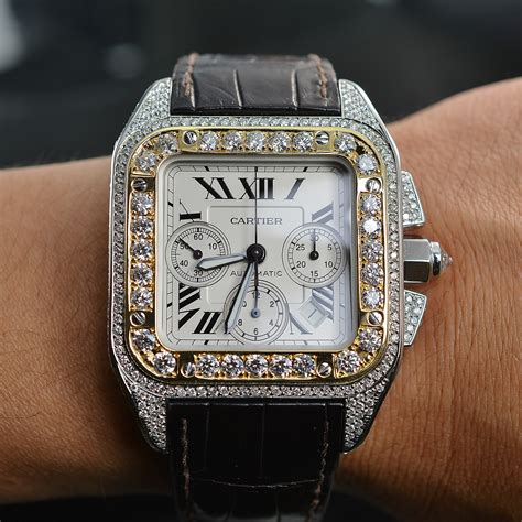 mens cartier santos 100 xl|cartier santos 100 xl diamond.